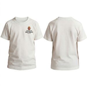 Camiseta Uniforme Escolar Prefeitura SP - Gola Branca