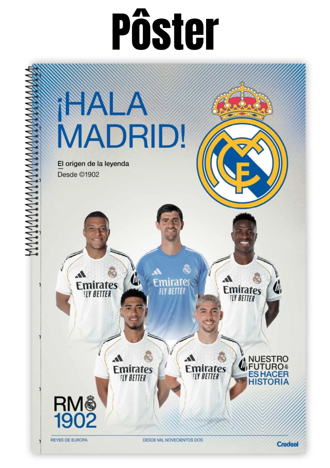 Caderno Universitário Real Madrid 10 Matérias 160 Folhas- Credeal - Imagem 6