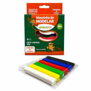 Massa de modelar 6 cores 90g leo&leo