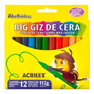 Giz de Cera Big Jumbo 12 Unidades - Acrilex