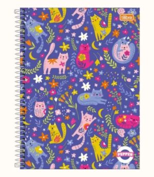 Caderno Espiral Capa Dura Universitário 10 Matérias Pepper Feminino 160 Folhas - Tilibra