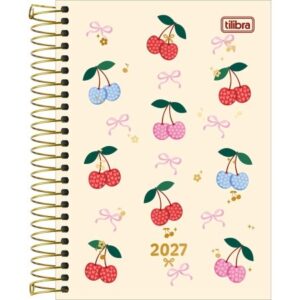 Agenda Espiral Diária 12,9 x 18,7 cm Amarena 2027 - Tilibra