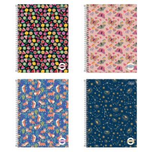 Caderno Espiral Capa Dura Universitário 1 Matéria Pepper Feminino 80 Folhas - Tilibra