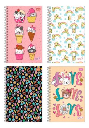 Caderno Espiral Capa Dura Universitário 1 Matéria Spice Feminino 80 Folhas - Tilibra