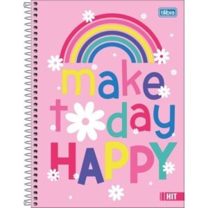 Caderno Espiral Capa Dura Universitário 1 Matéria Hit Feminino 80 Folhas - Tilibra