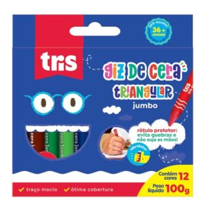Giz de Cera Jumbo Triangular 12 cores- Tris