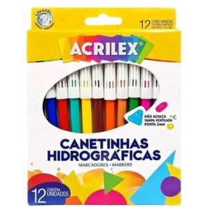 Caneta Hidrográfica 12 cores- Acrilex
