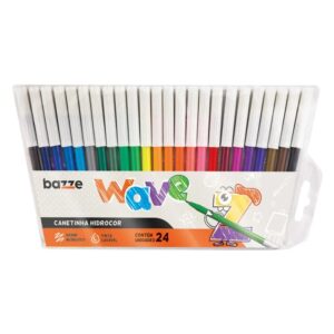 Hidrocor Ponta Fina 24 Cores - Bazze Wave