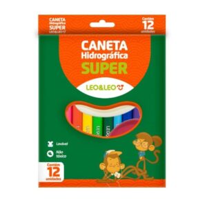 Caneta Hidrográfica Super 12 cores - Leo&Leo