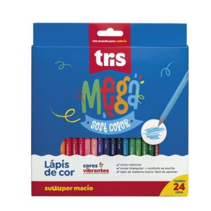 Lápis de Cor Mega Soft Color 24 Cores – Tris